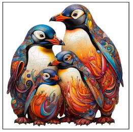 Puzzle Bois Famille Manchots