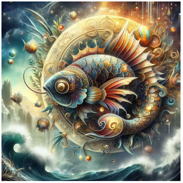 Puzzle 5D signe astrologique des poissons